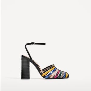 Multicolored high heel sandal
